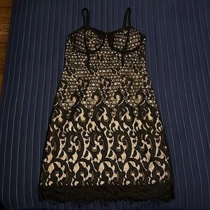 Guess Black & Gold Mini Dress Size: Small (LBD)
